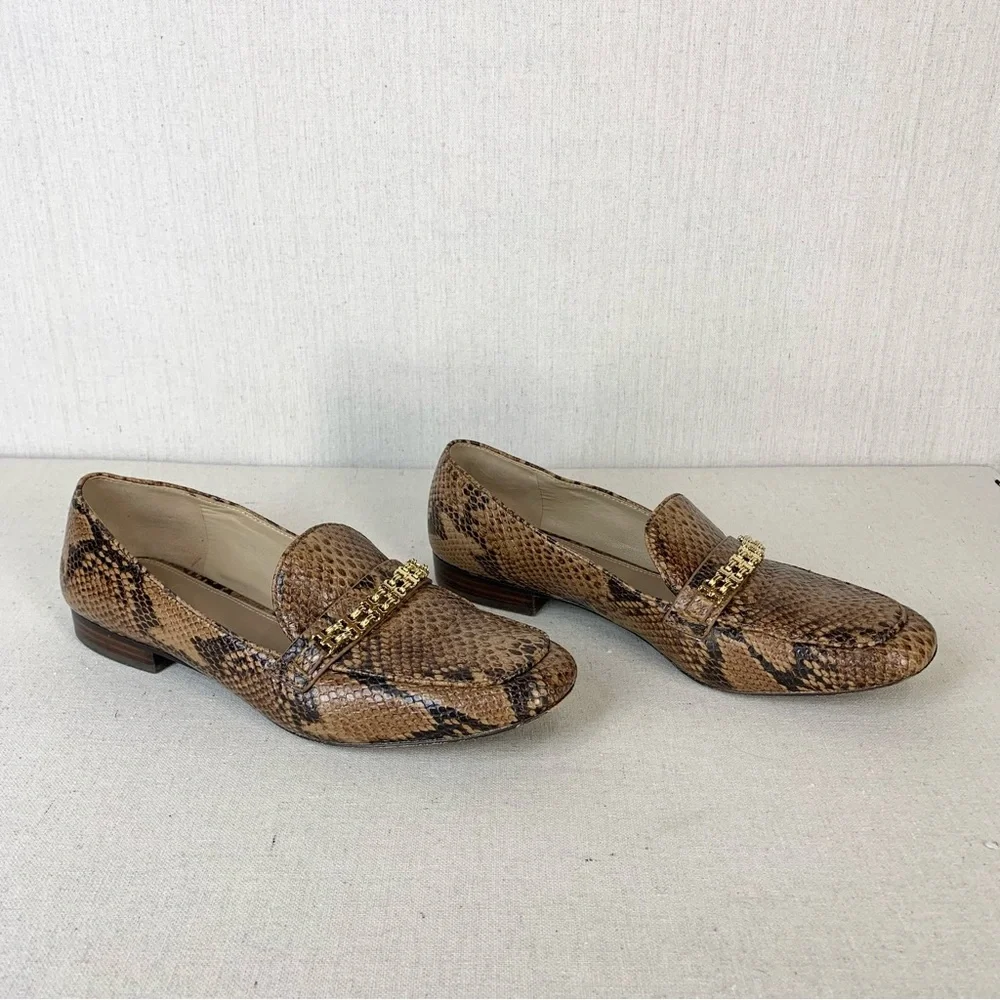 Tory Burch~Women’s “Roccia” Python Gemini‎ Link Leather Loafers/Flats~Sz 10.5 - Picture 6 of 13